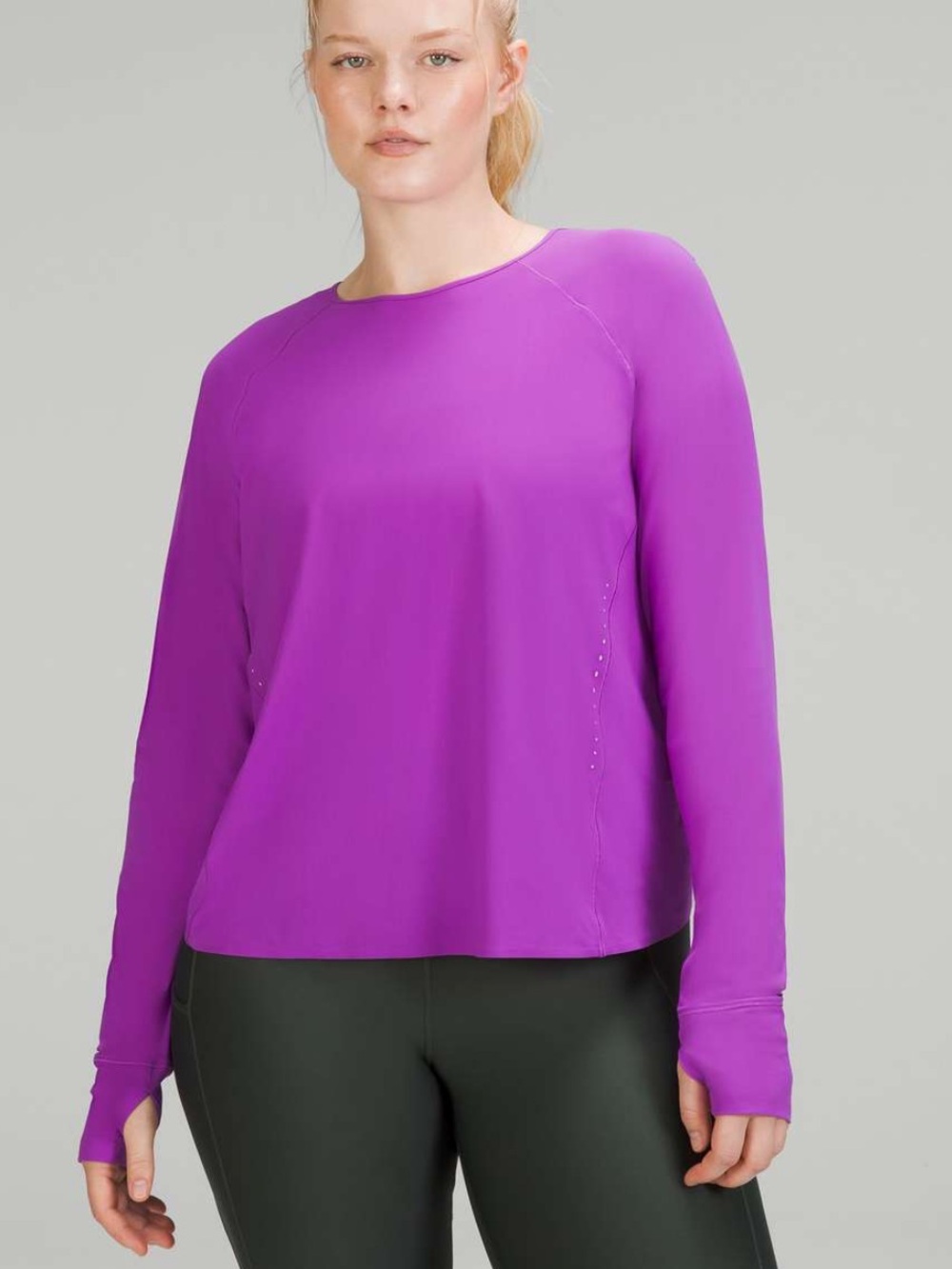 lululemon athletica Long Sleeve Tee in Bright Purple
